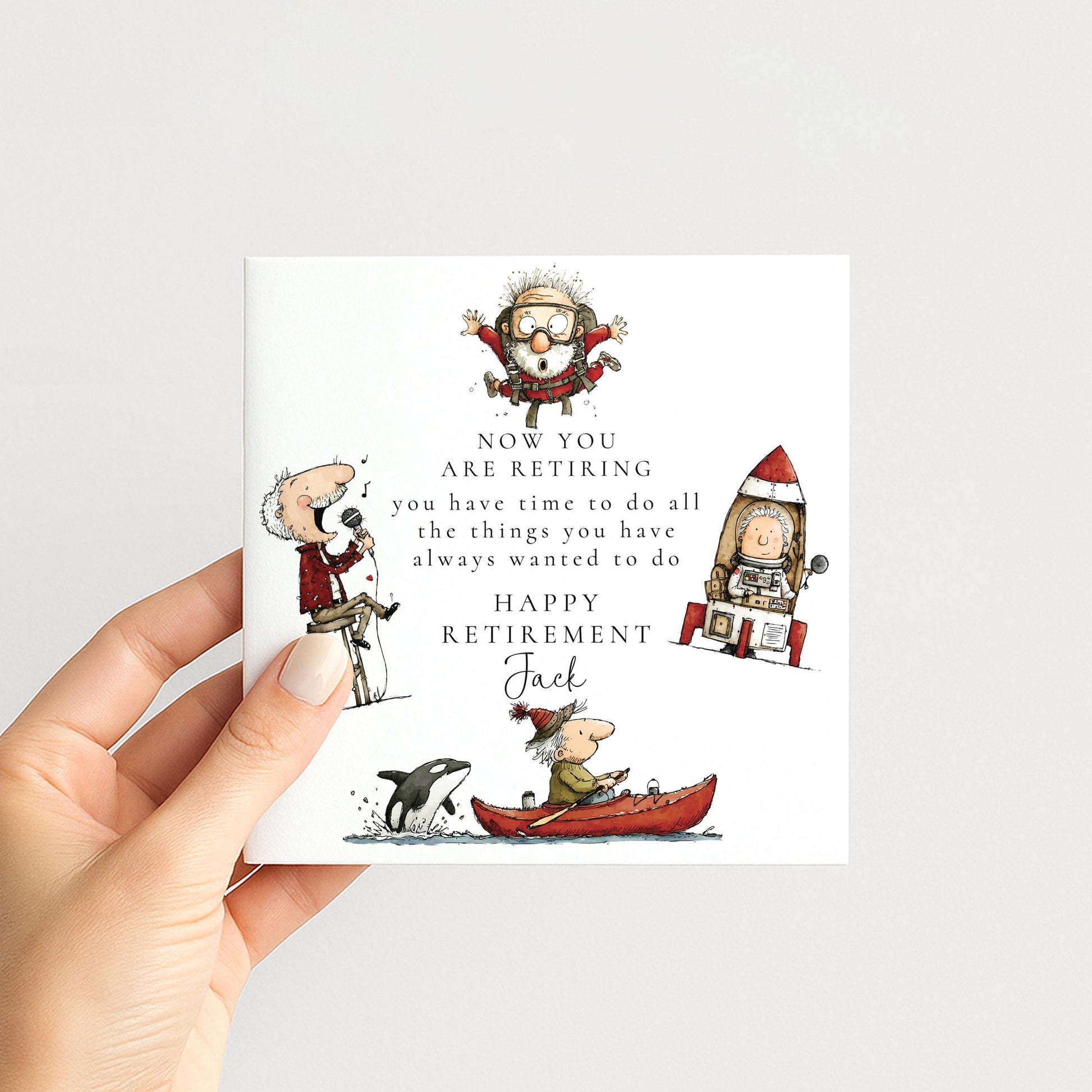 Retirement Card Man - Personalised Funny Retirement Greeting Card With Matte Finish