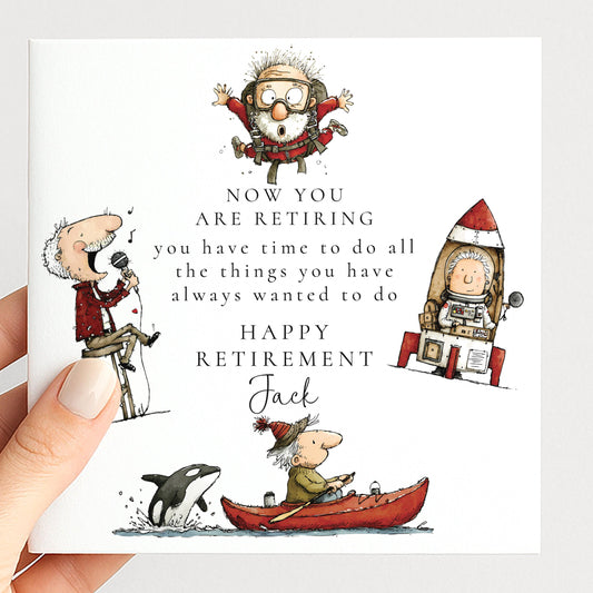 Retirement Card Man - Personalised Funny Retirement Greeting Card With Matte Finish