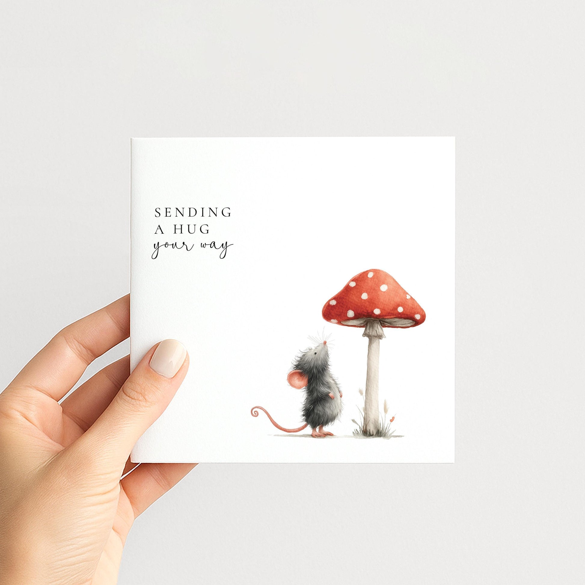Sending A Hug Card – Comfort Card With Cute Woodland Mouse Design