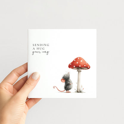 Sending A Hug Card – Comfort Card With Cute Woodland Mouse Design