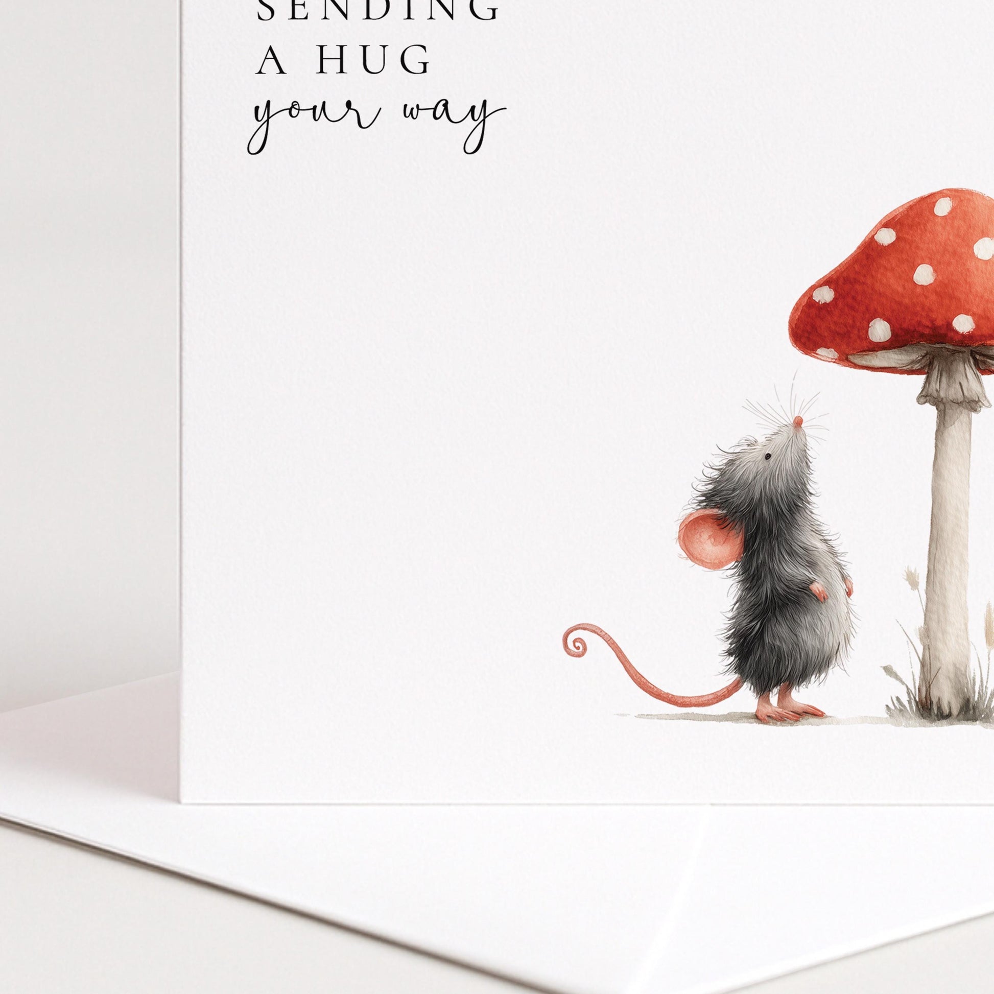 Sending A Hug Card – Comfort Card With Cute Woodland Mouse Design