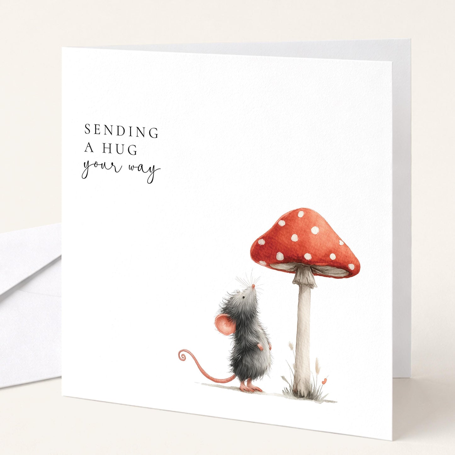 Sending A Hug Card – Comfort Card With Cute Woodland Mouse Design