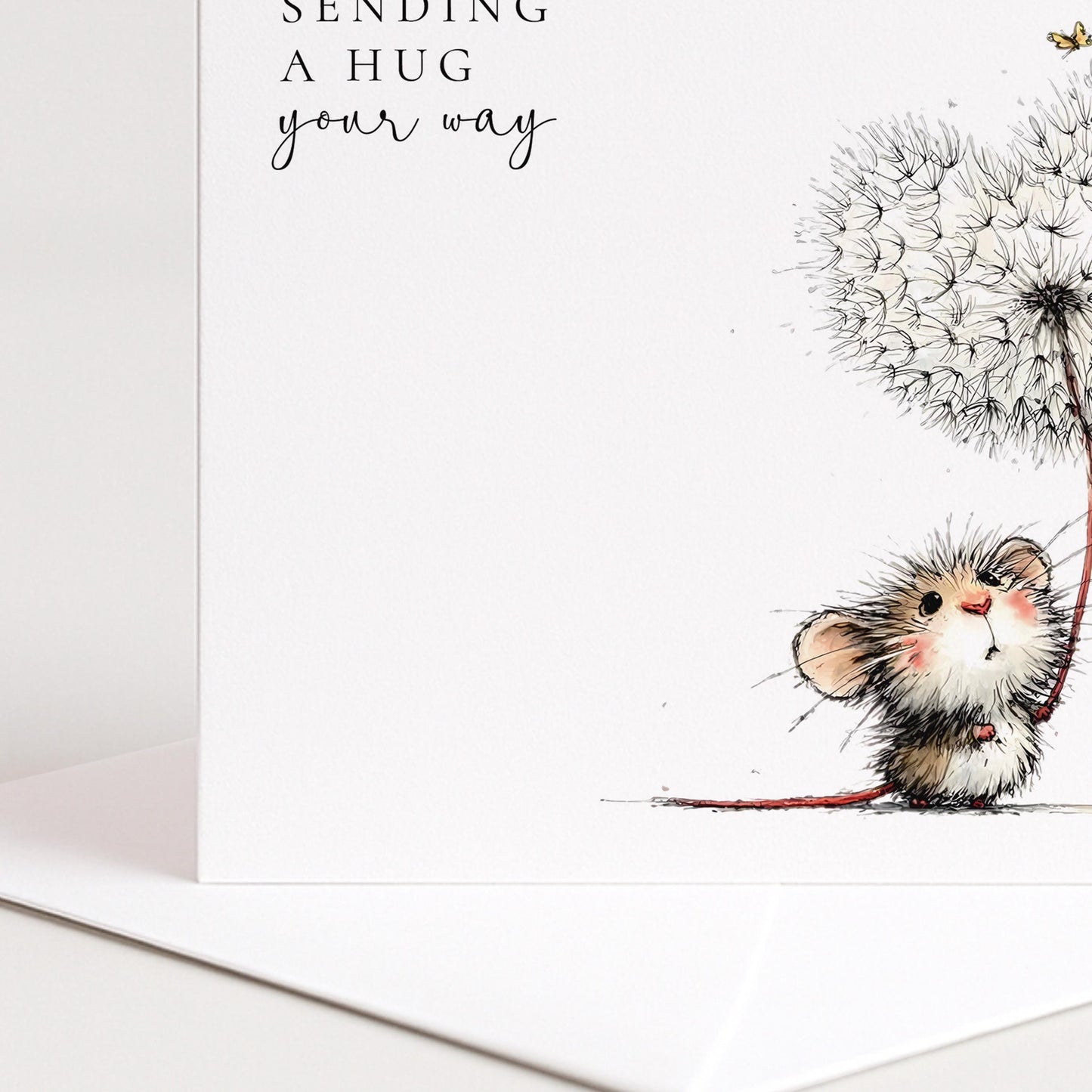 Sending A Hug Card - Comfort Greeting Card With Hand-Drawn Illustration & Matte Finish
