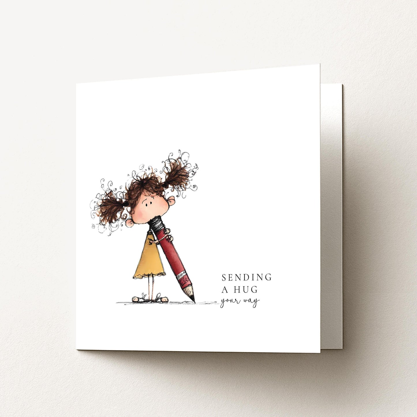 Sending A Hug Card – Comforting Greeting Card With Hand Drawn Design