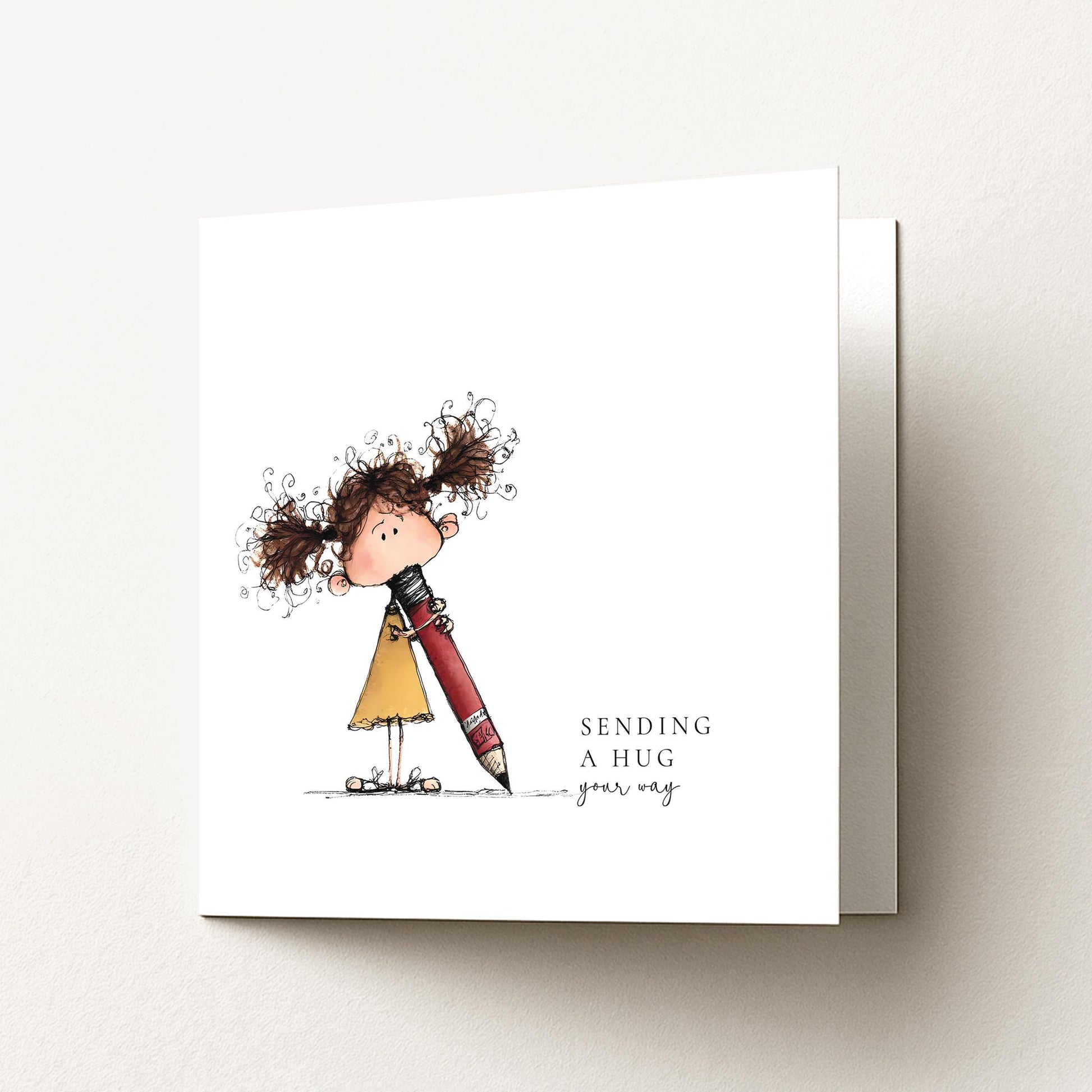 Sending A Hug Card – Comforting Greeting Card With Hand Drawn Design