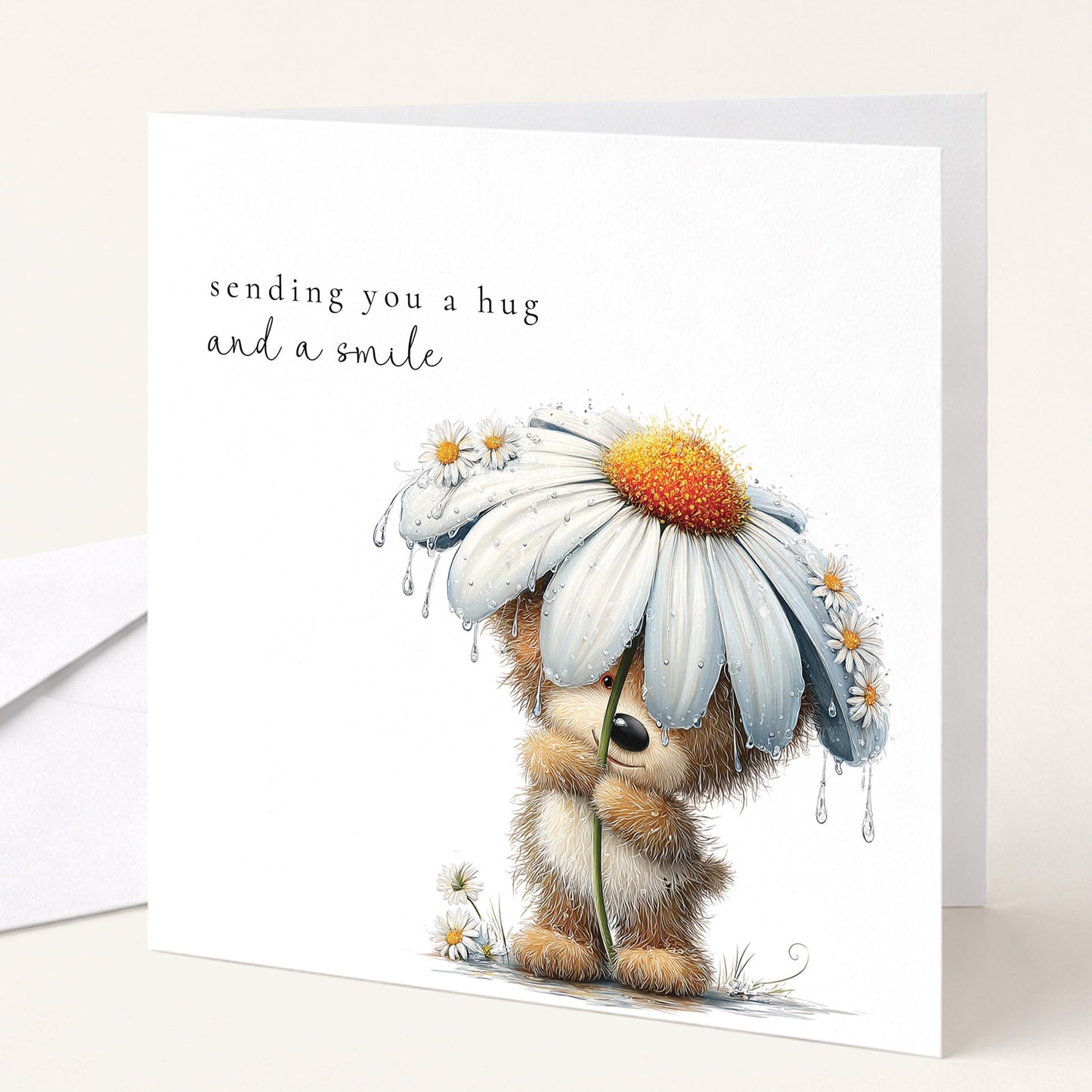 Sending You a Hug Card – Thinking of You Comfort Greeting Card Matte Finish