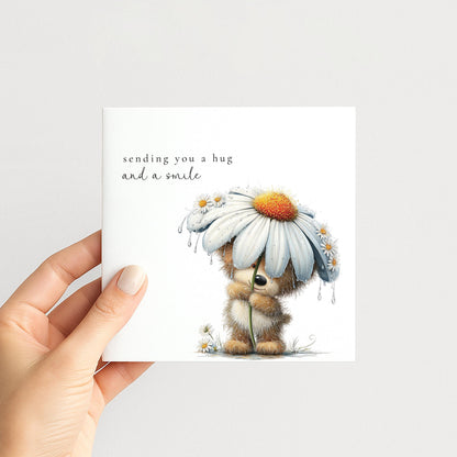 Sending You a Hug Card – Thinking of You Comfort Greeting Card Matte Finish