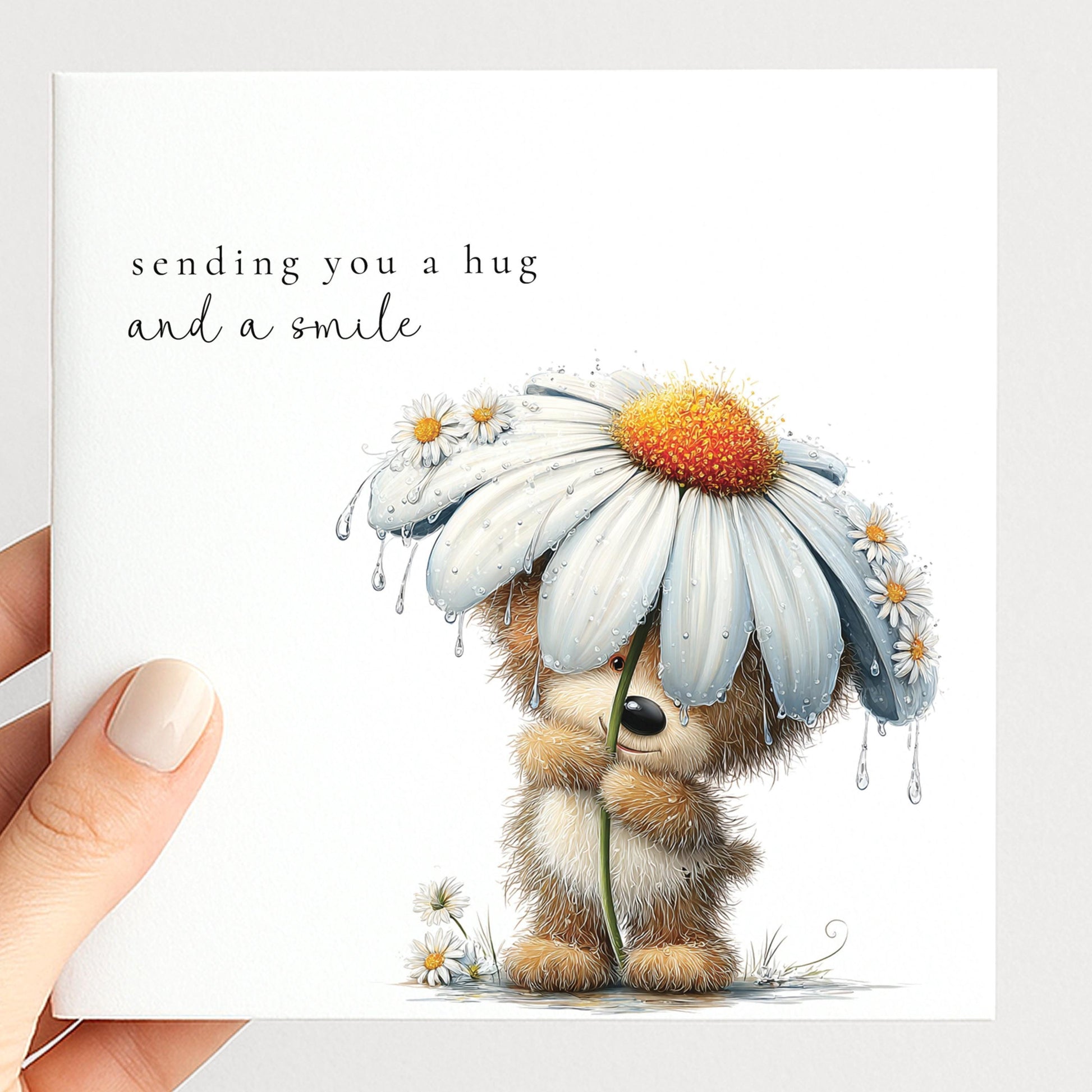Sending You a Hug Card – Thinking of You Comfort Greeting Card Matte Finish