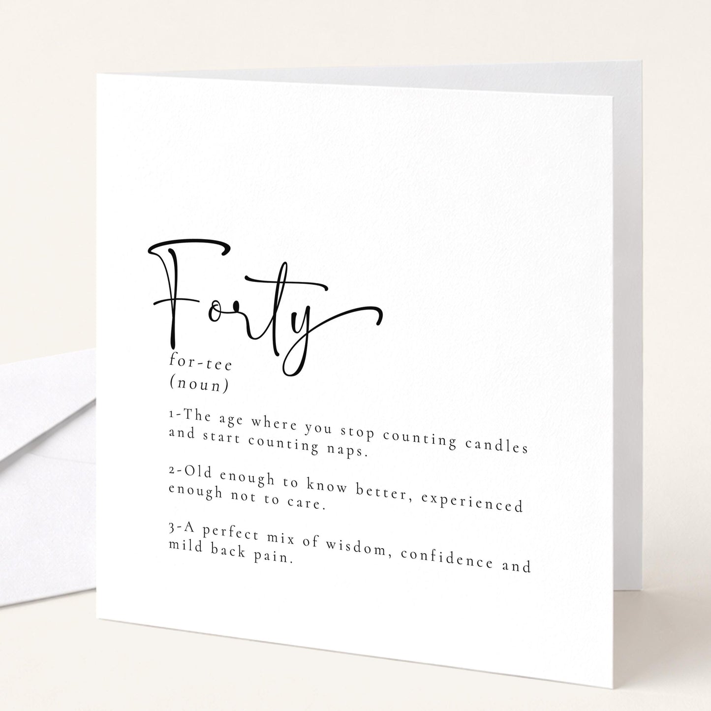 Simple Funny 40th Birthday Card
