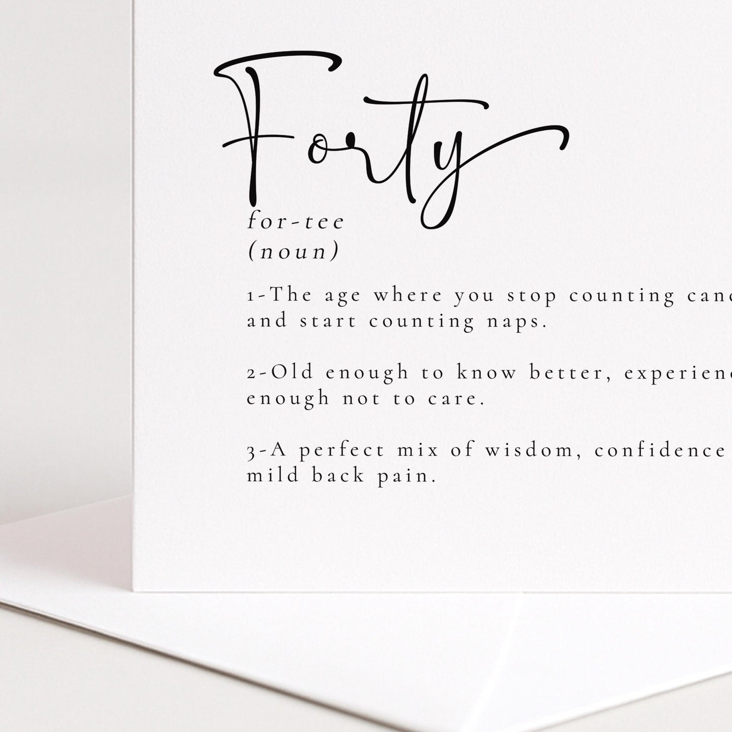 Simple Funny 40th Birthday Card