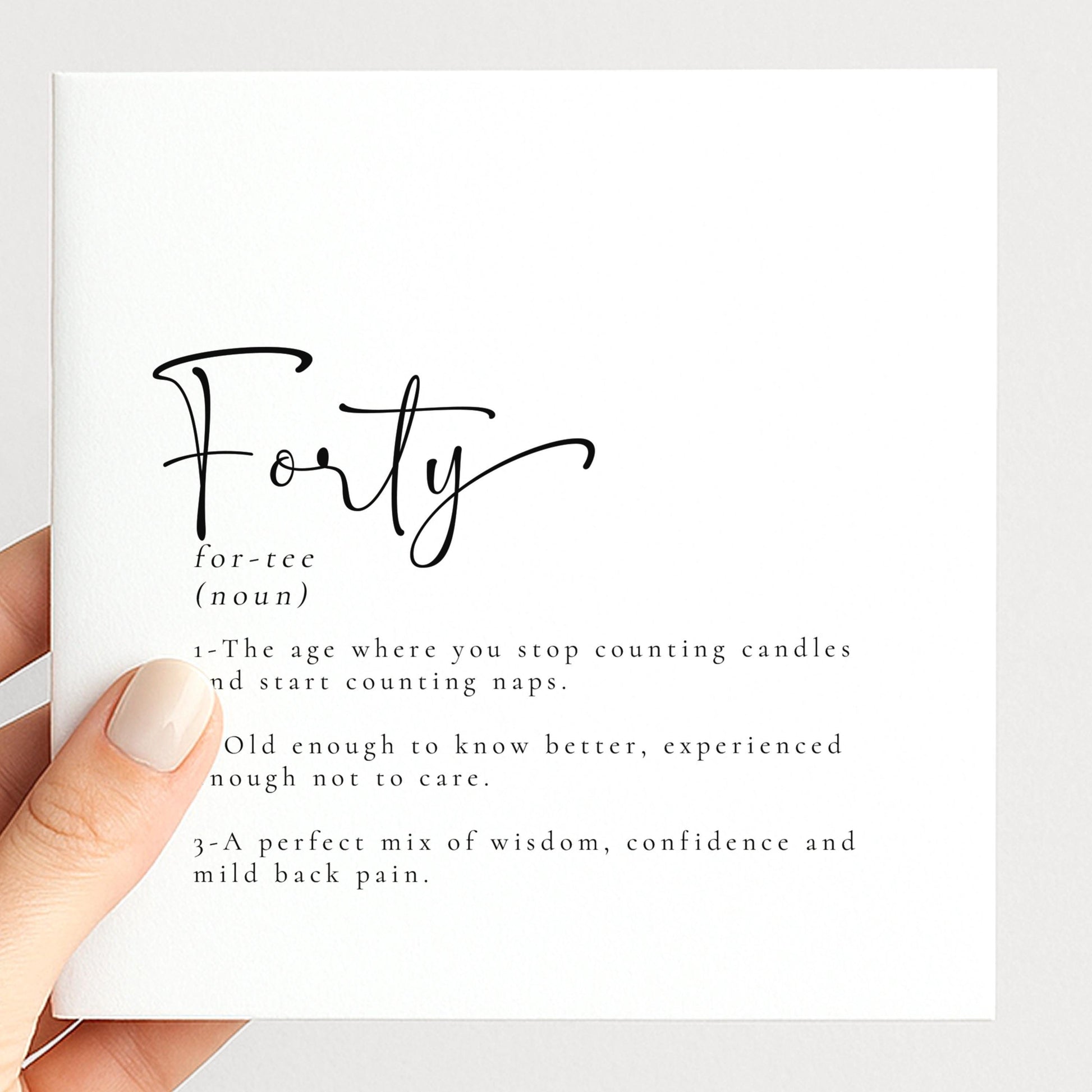 Simple Funny 40th Birthday Card