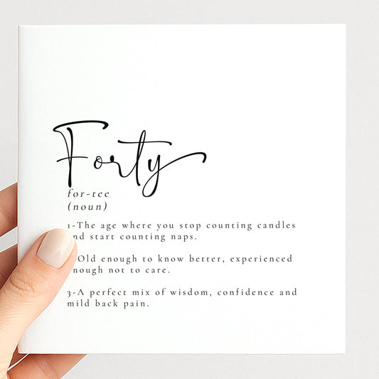 Simple Funny 40th Birthday Card