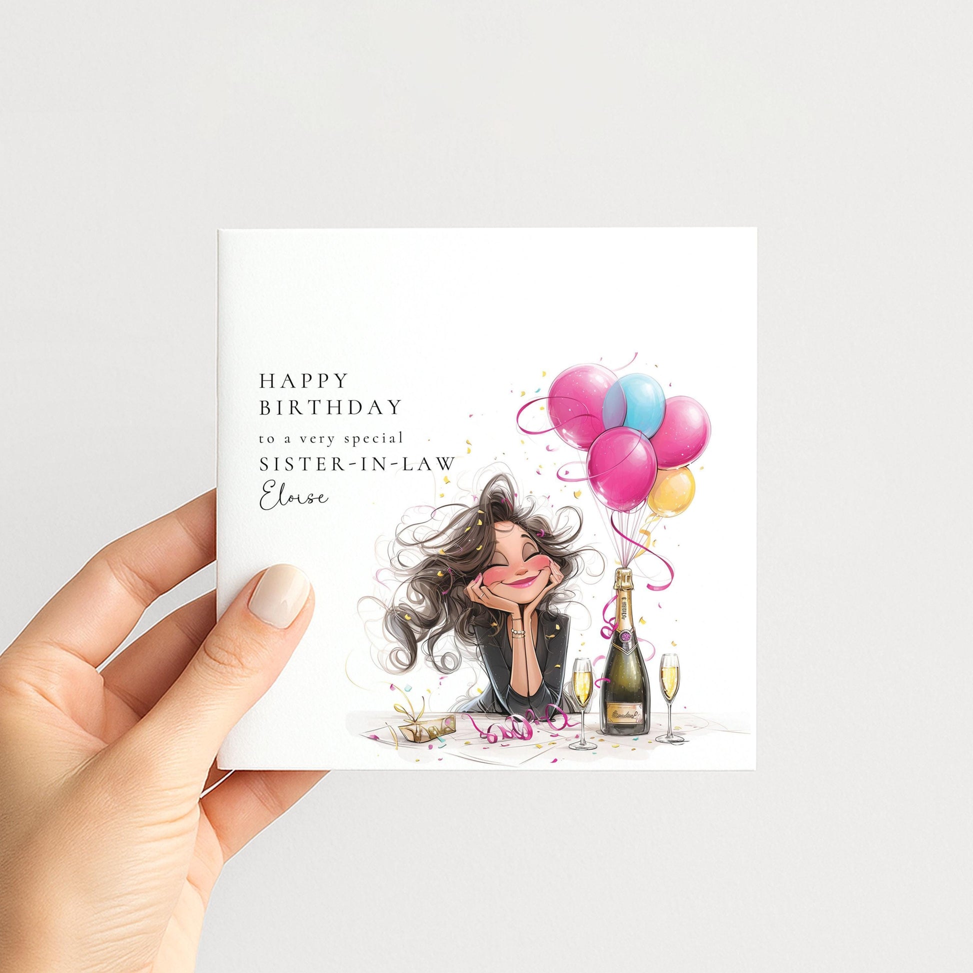 Sister Birthday Card - Personalised Name, Fun Celebration Greeting, Premium Matte