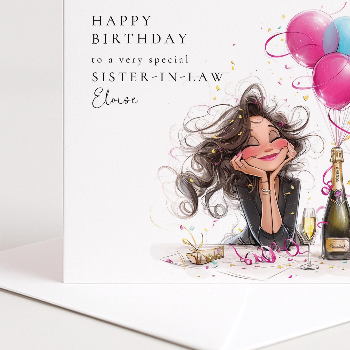 Sister Birthday Card - Personalised Name, Fun Celebration Greeting, Premium Matte