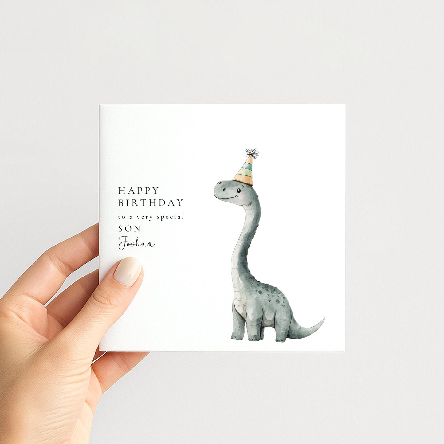 Son Birthday Card - Personalised Highland Cow Card With Glasses & Floral Design