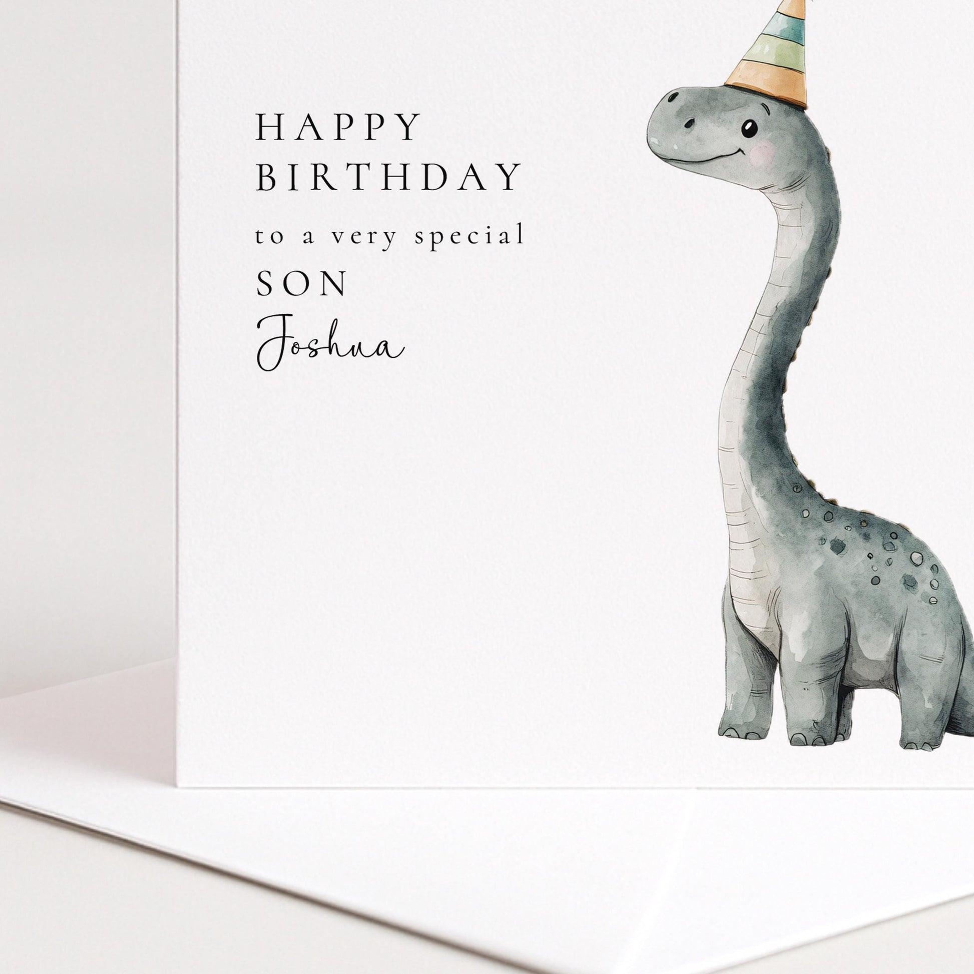 Son Birthday Card - Personalised Highland Cow Card With Glasses & Floral Design
