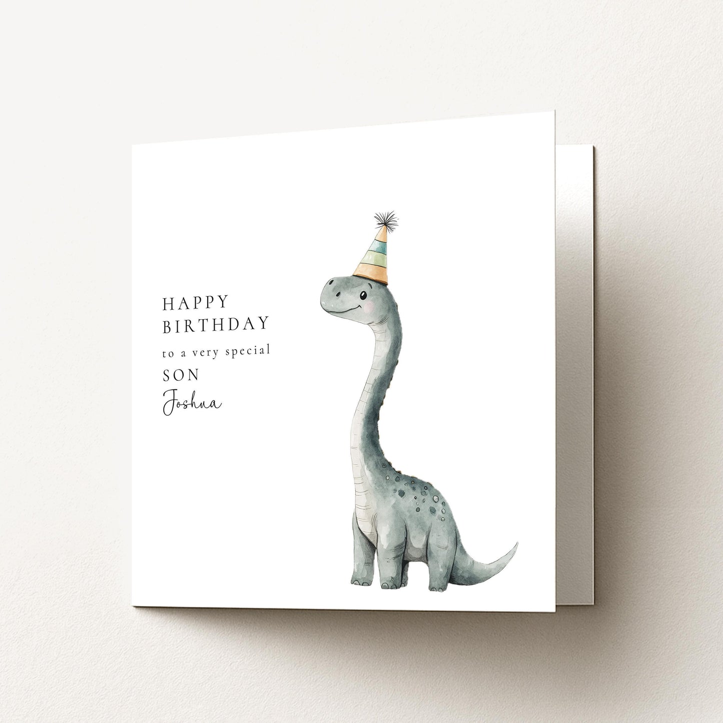 Son Birthday Card - Personalised Highland Cow Card With Glasses & Floral Design