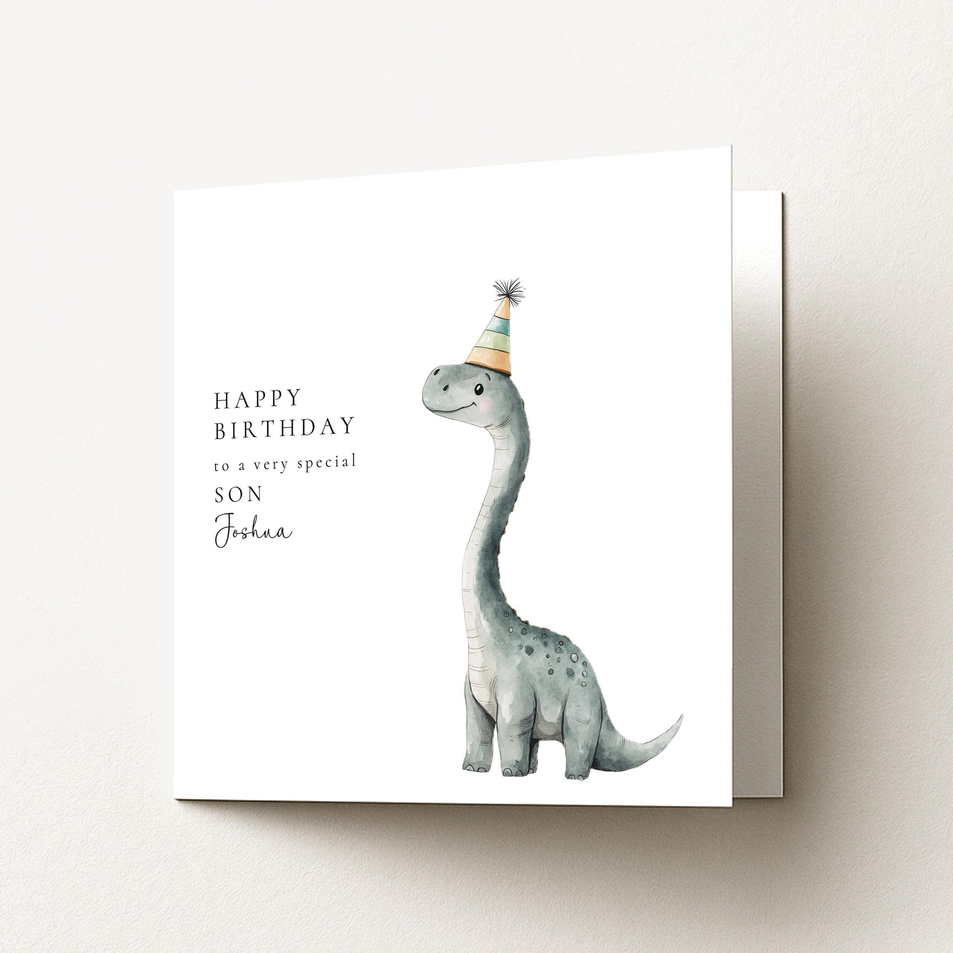 Son Birthday Card - Personalised Highland Cow Card With Glasses & Floral Design