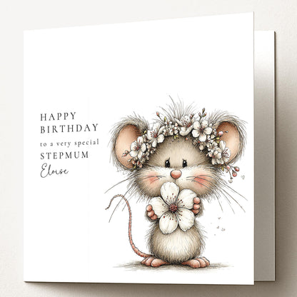 Stepmum Birthday Card – Personalised Custom Name Greeting Card