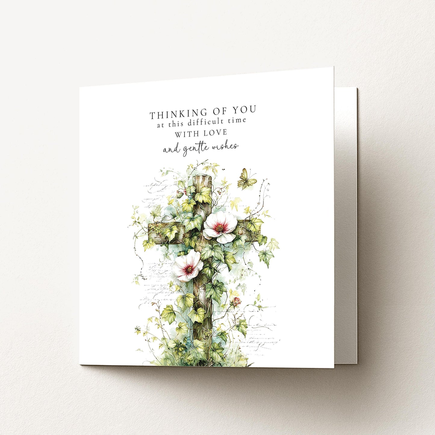 Sympathy Card - Thinking of You Bereavement Cross With Gentle Comfort