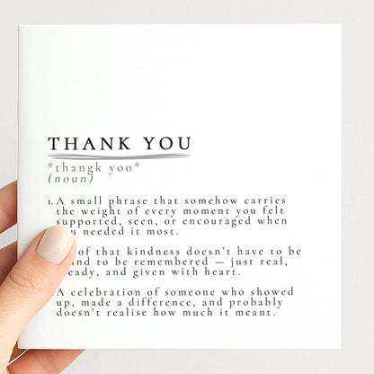 Thank You Card – Definition Style Appreciation Card | Premium Matte Finish