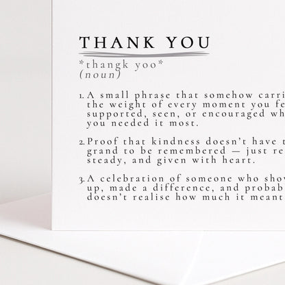 Thank You Card – Definition Style Appreciation Card | Premium Matte Finish
