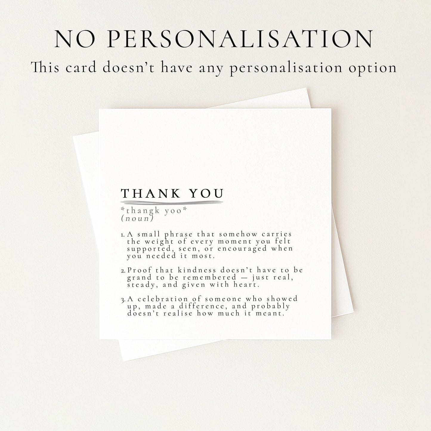 Thank You Card – Definition Style Appreciation Card | Premium Matte Finish
