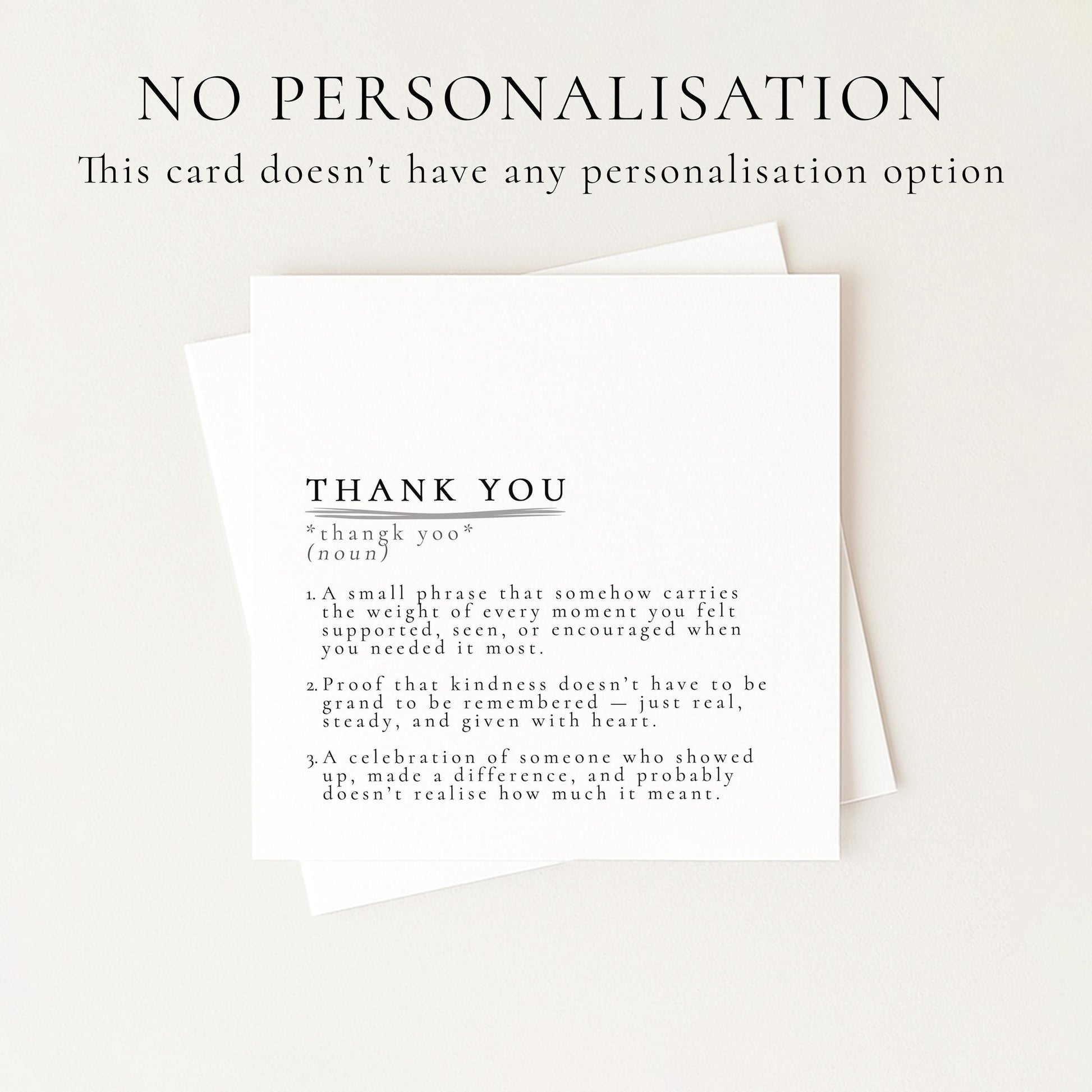 Thank You Card – Definition Style Appreciation Card | Premium Matte Finish