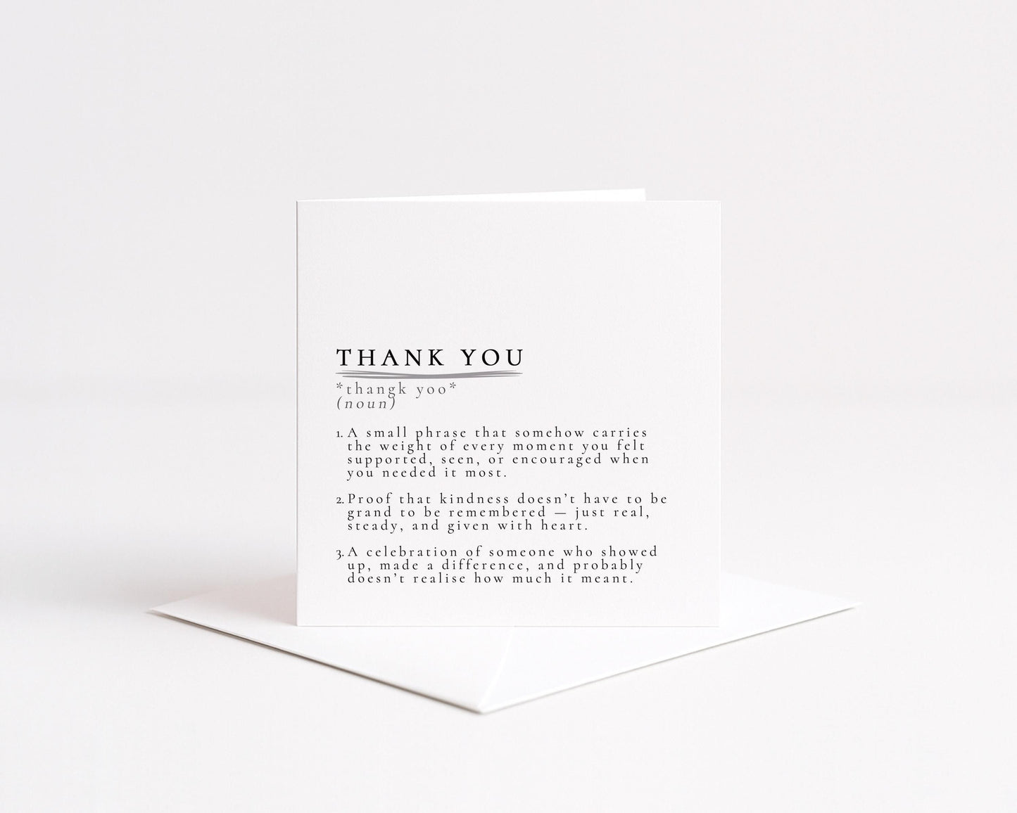 Thank You Card – Definition Style Appreciation Card | Premium Matte Finish