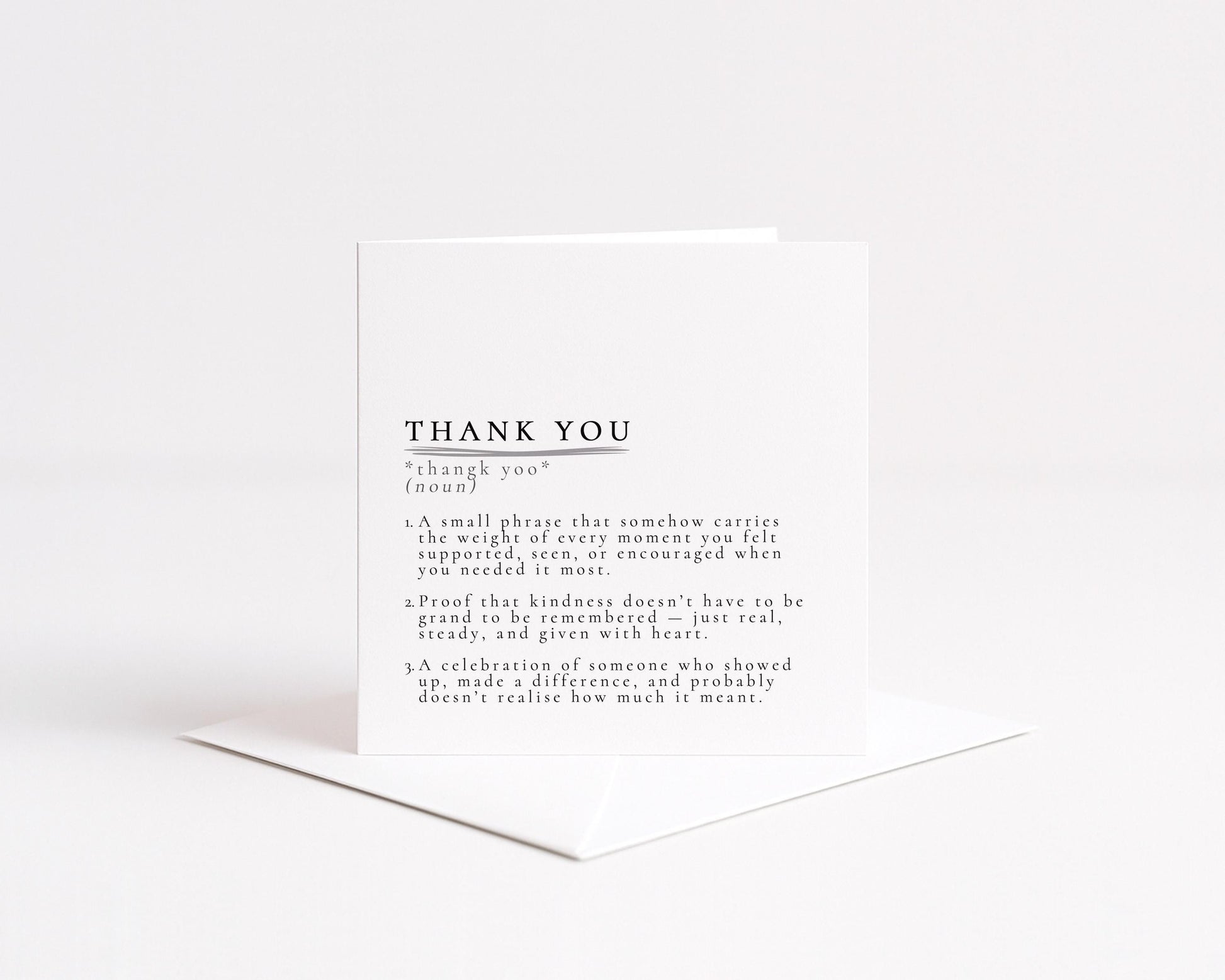 Thank You Card – Definition Style Appreciation Card | Premium Matte Finish
