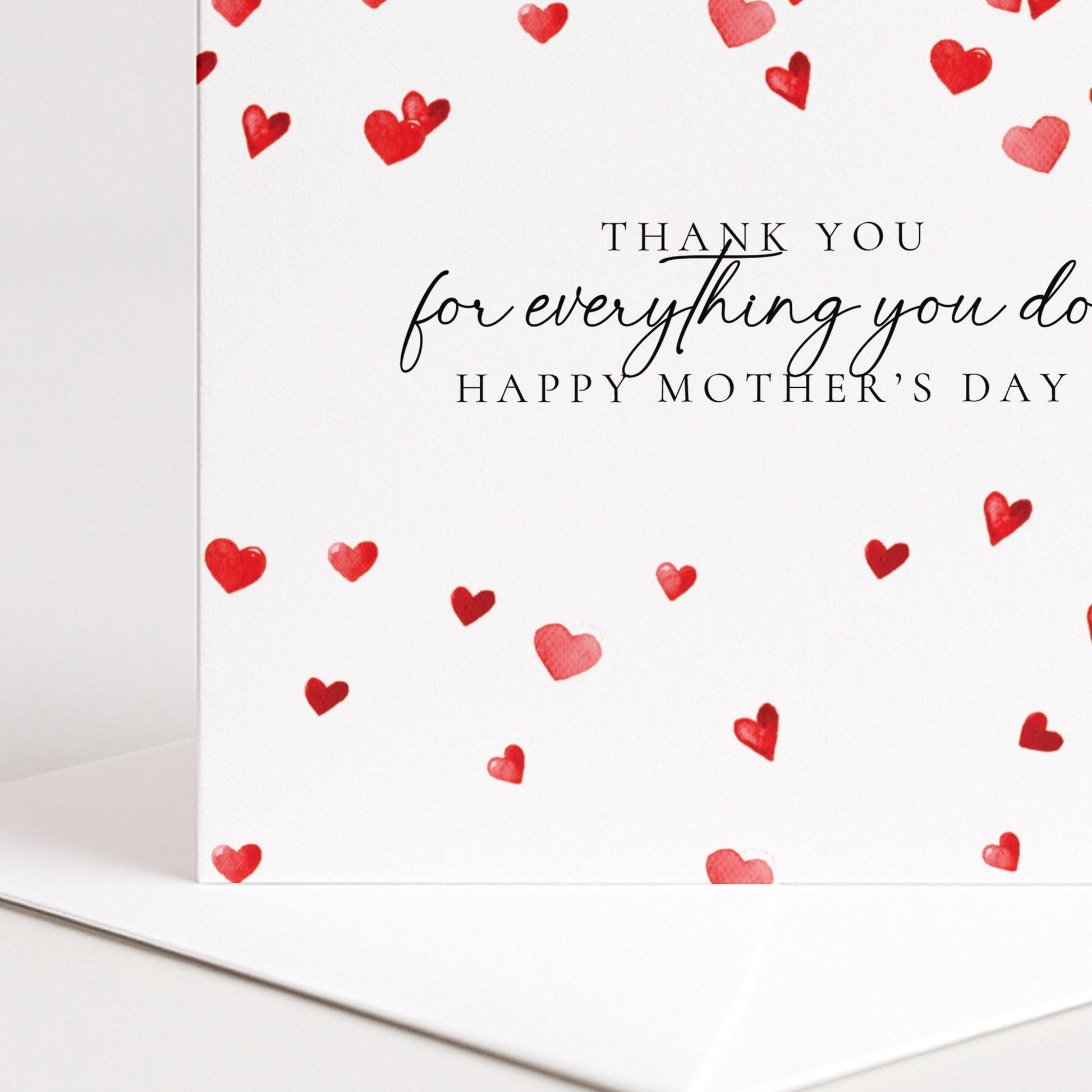 Thank You Mum Card - Personalised Mothers Day Card With Heartfelt Message