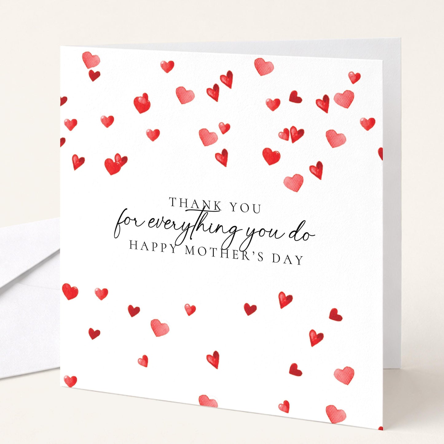 Thank You Mum Card - Personalised Mothers Day Card With Heartfelt Message