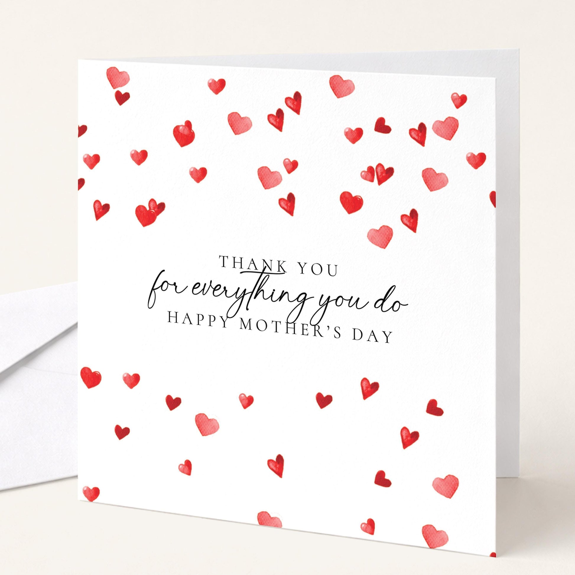 Thank You Mum Card - Personalised Mothers Day Card With Heartfelt Message