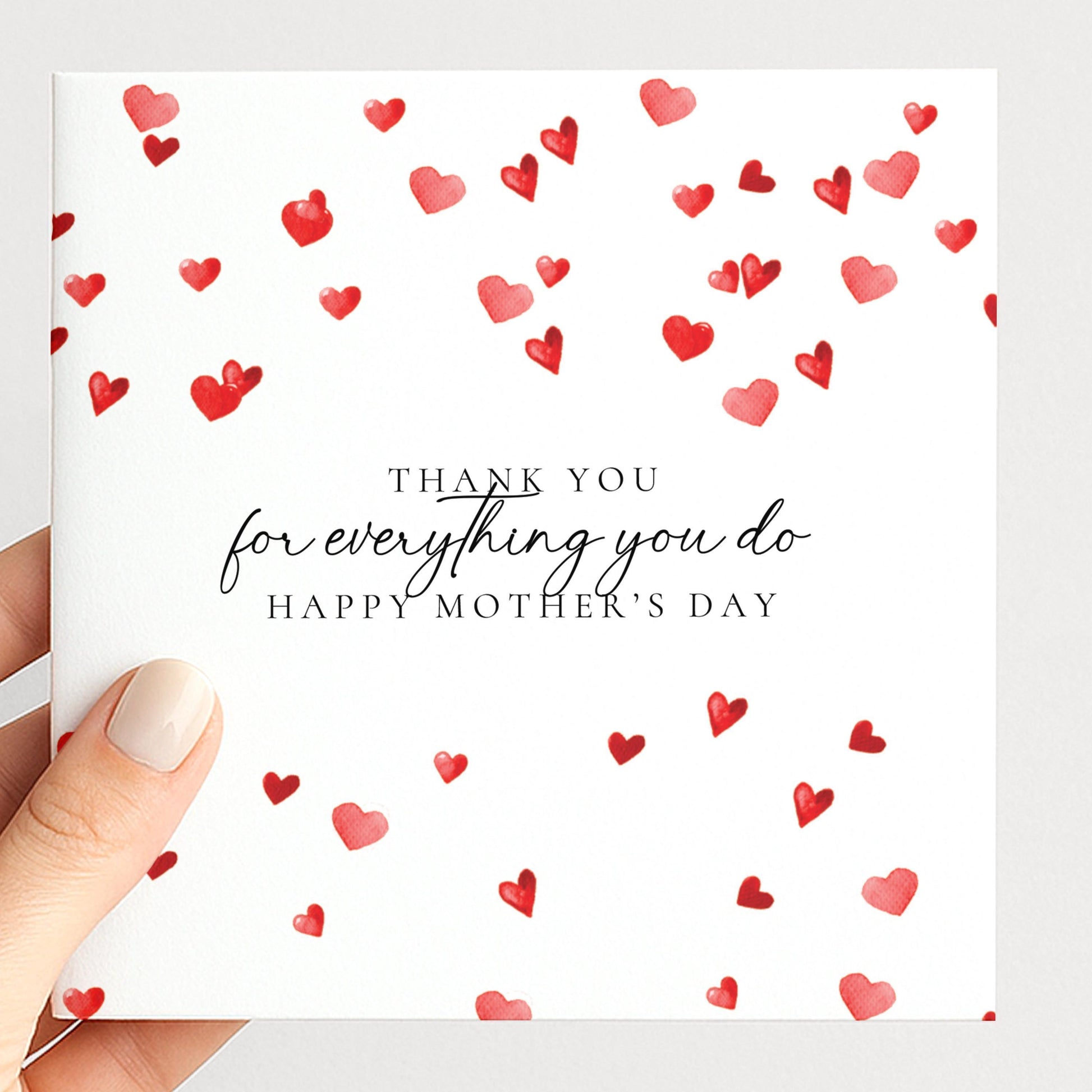 Thank You Mum Card - Personalised Mothers Day Card With Heartfelt Message