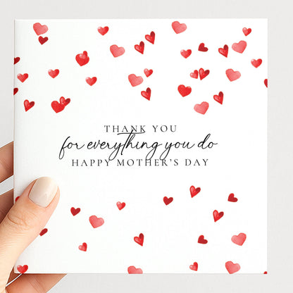 Thank You Mum Card - Personalised Mothers Day Card With Heartfelt Message