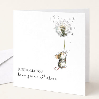 Thinking Of You Card - Comfort Greeting Card With Cute Mouse Illustration