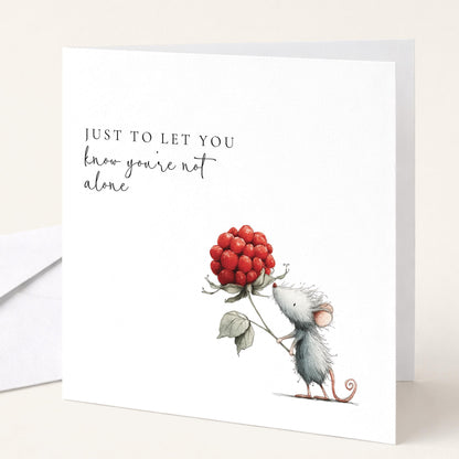 Thinking Of You Card – Comfort Support Friendship Greeting With Cute Mouse Design