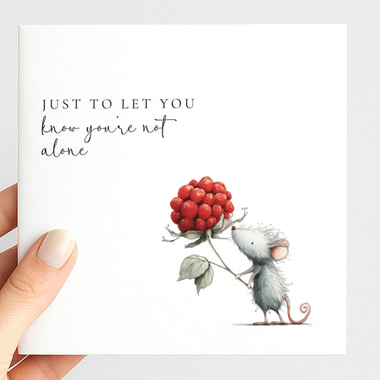 Thinking Of You Card – Comfort Support Friendship Greeting With Cute Mouse Design