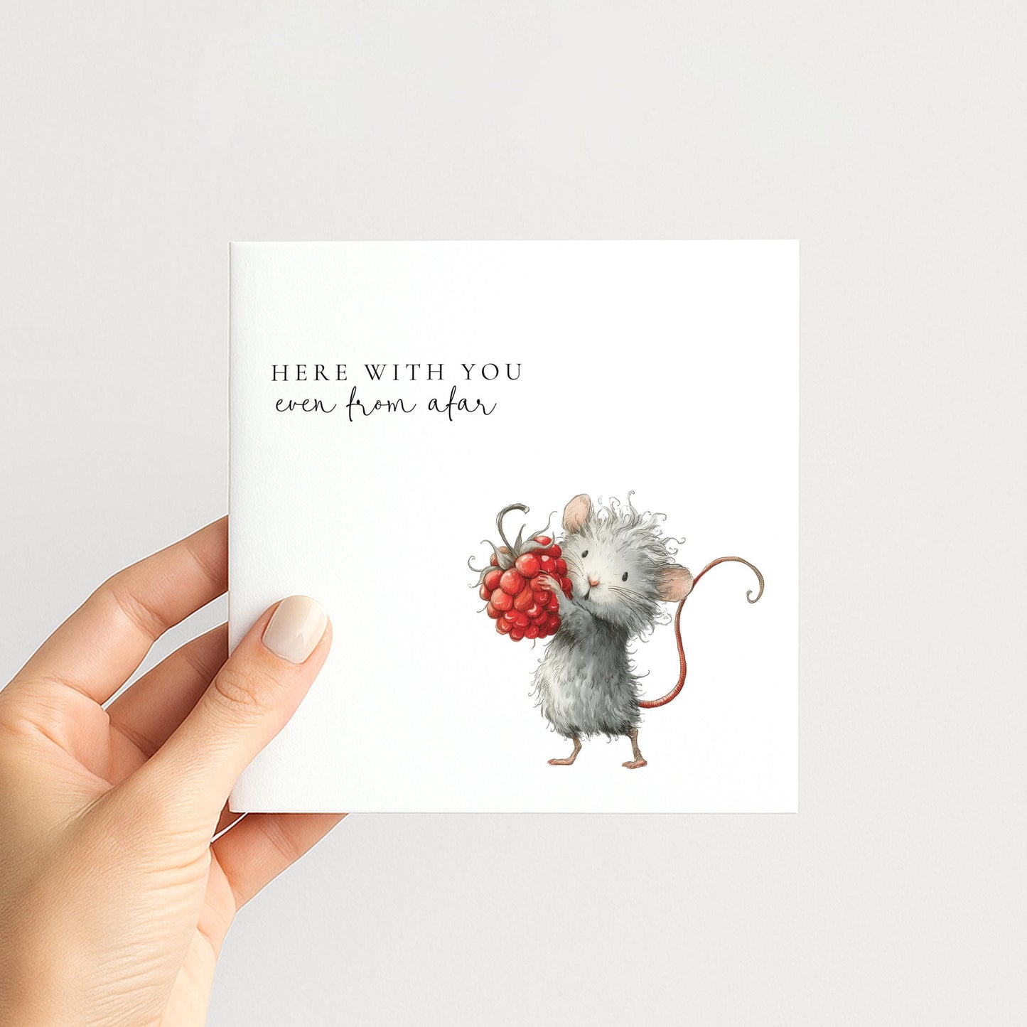 Thinking Of You Card – Cute Mouse Design | Comfort & Support Card With Matte Finish