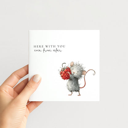Thinking Of You Card – Cute Mouse Design | Comfort & Support Card With Matte Finish