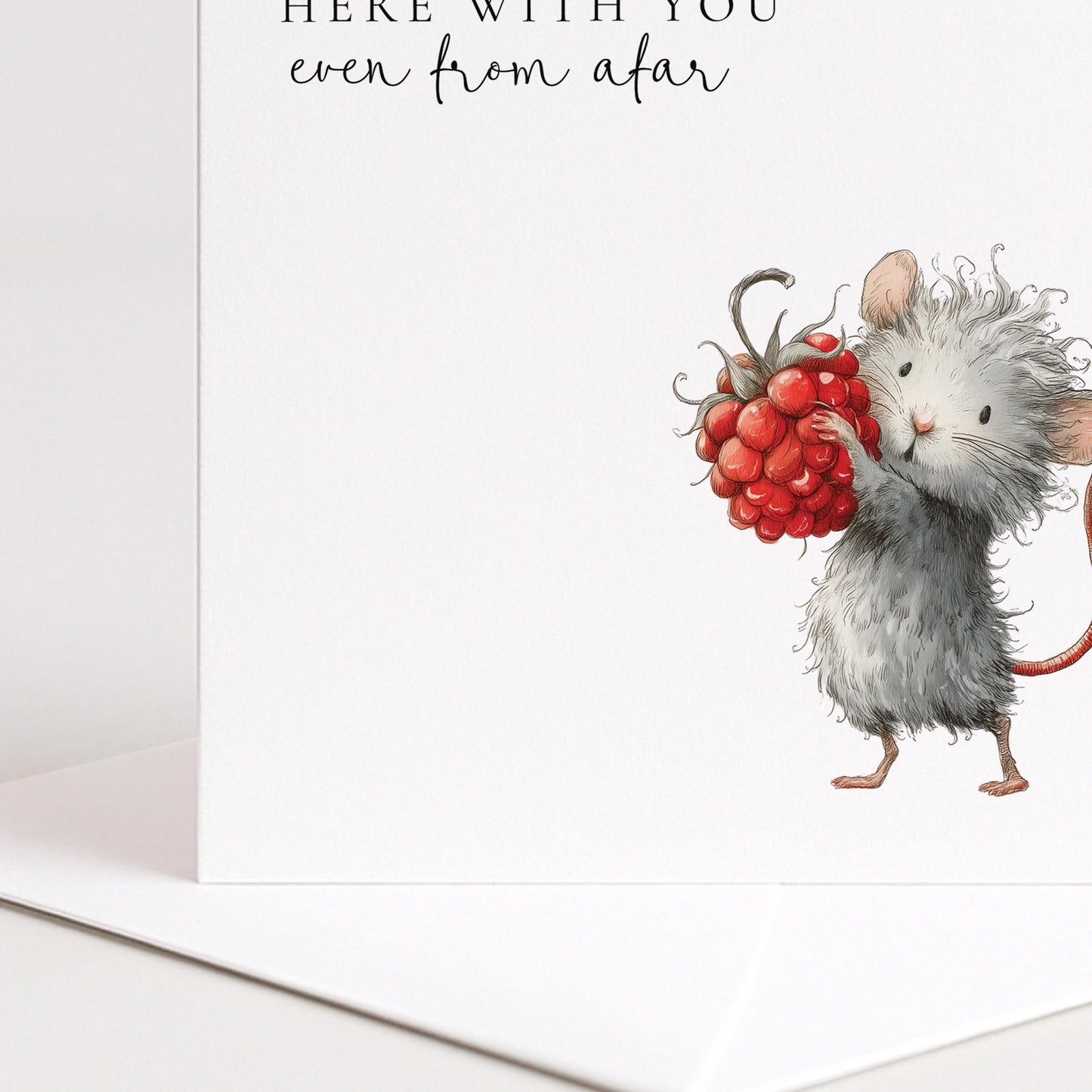 Thinking Of You Card – Cute Mouse Design | Comfort & Support Card With Matte Finish