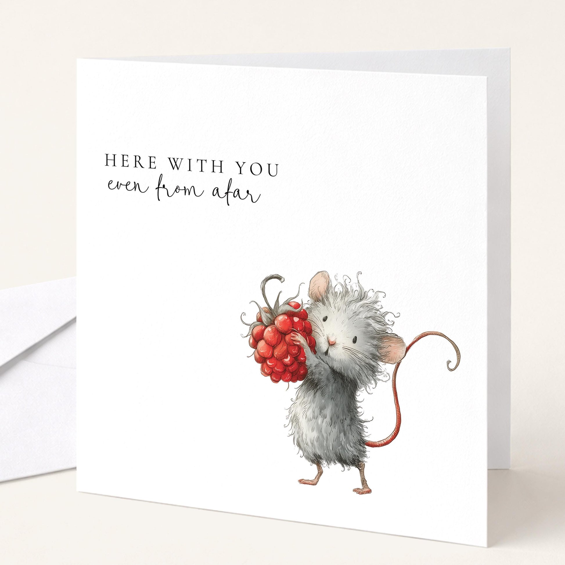 Thinking Of You Card – Cute Mouse Design | Comfort & Support Card With Matte Finish