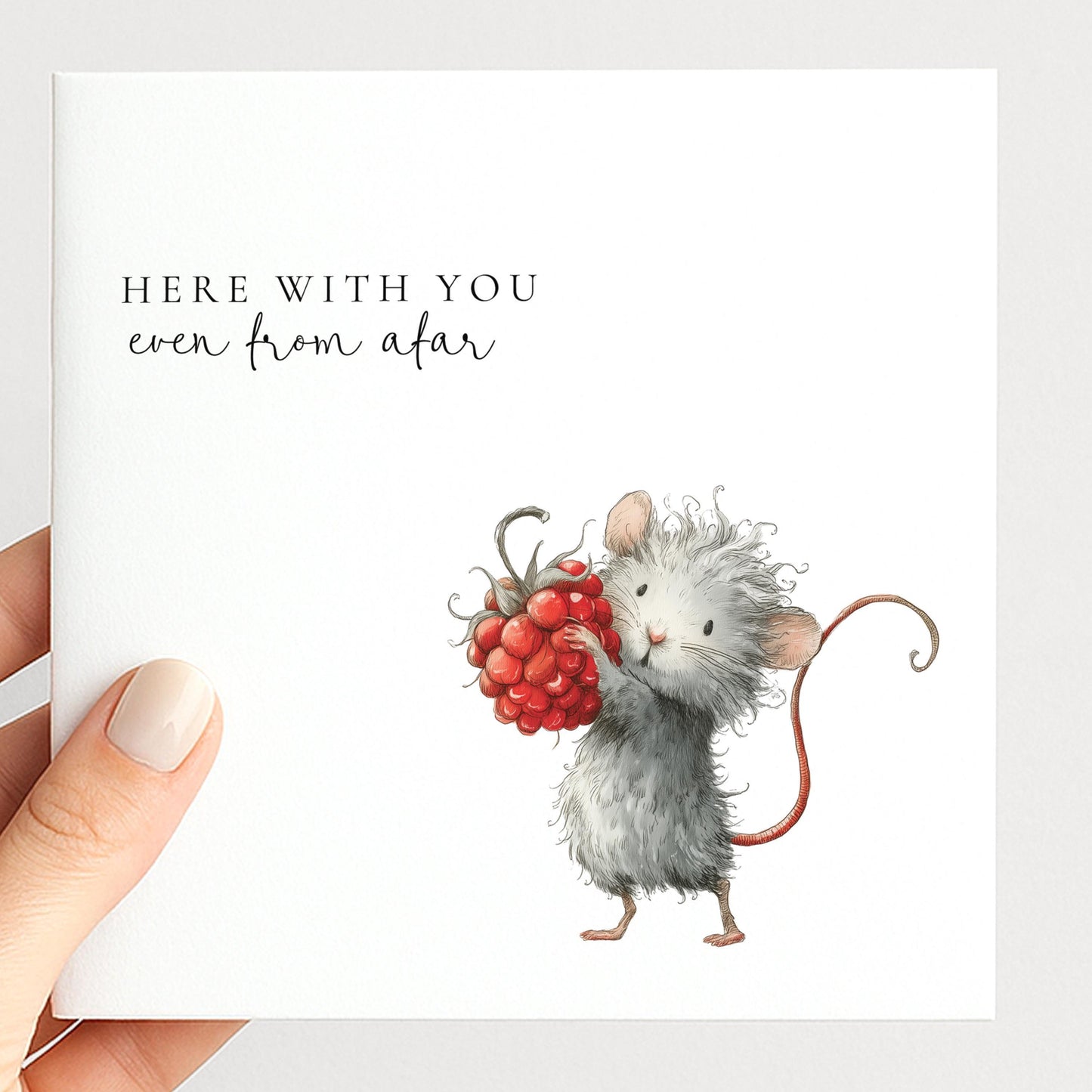 Thinking Of You Card – Cute Mouse Design | Comfort & Support Card With Matte Finish