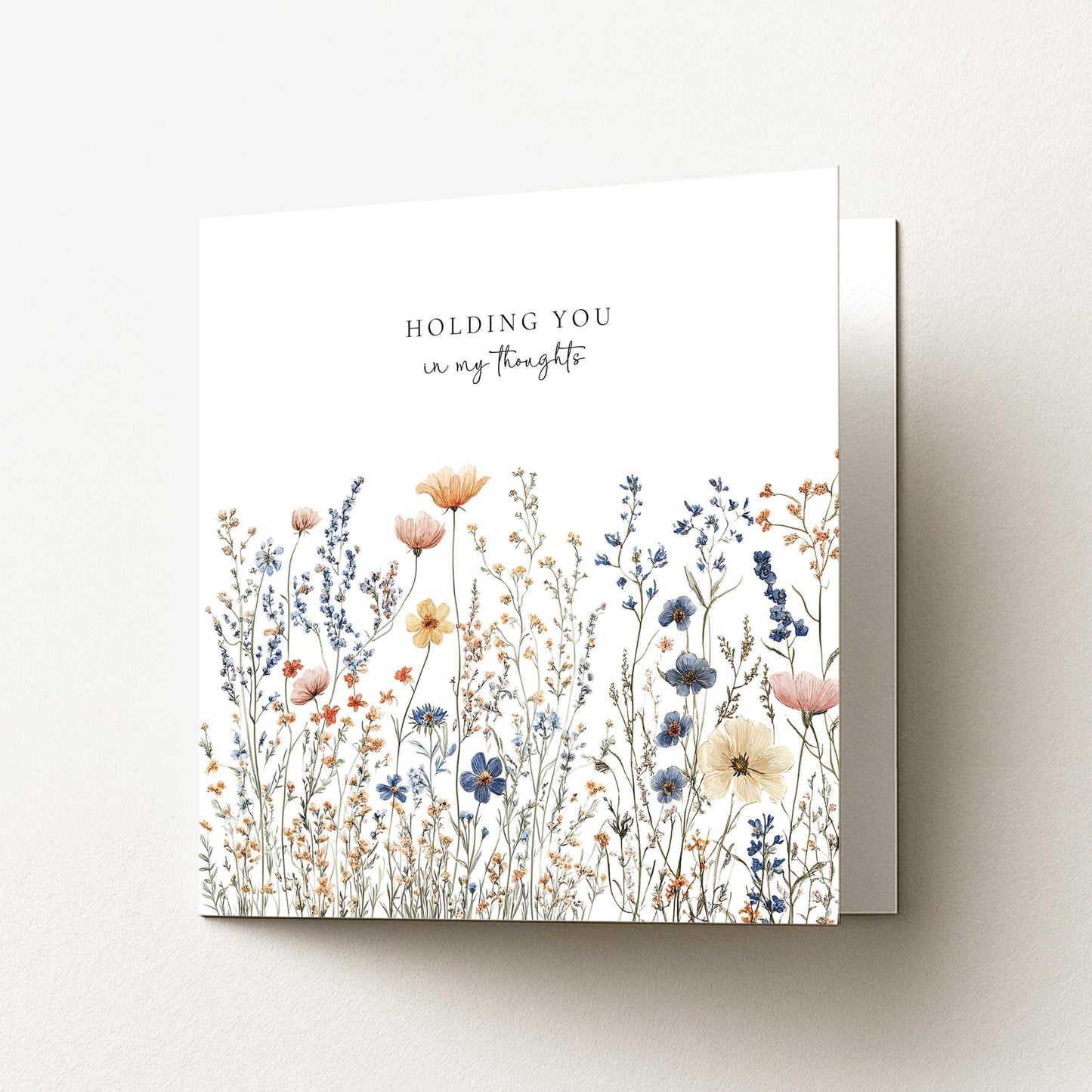 Thinking Of You Card – Wildflower Sympathy Greeting With Envelope Included