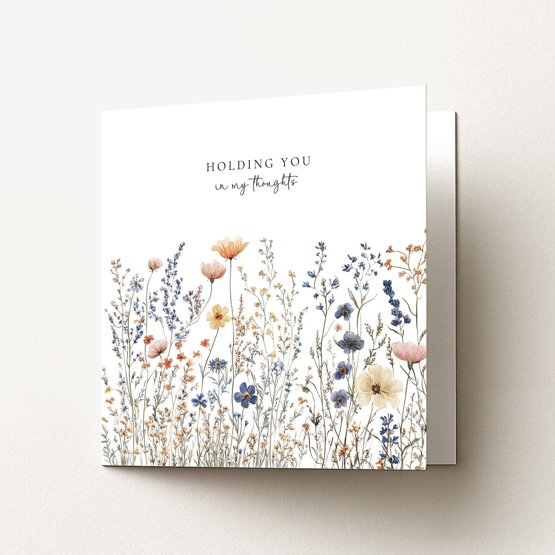 Thinking Of You Card – Wildflower Sympathy Greeting With Envelope Included