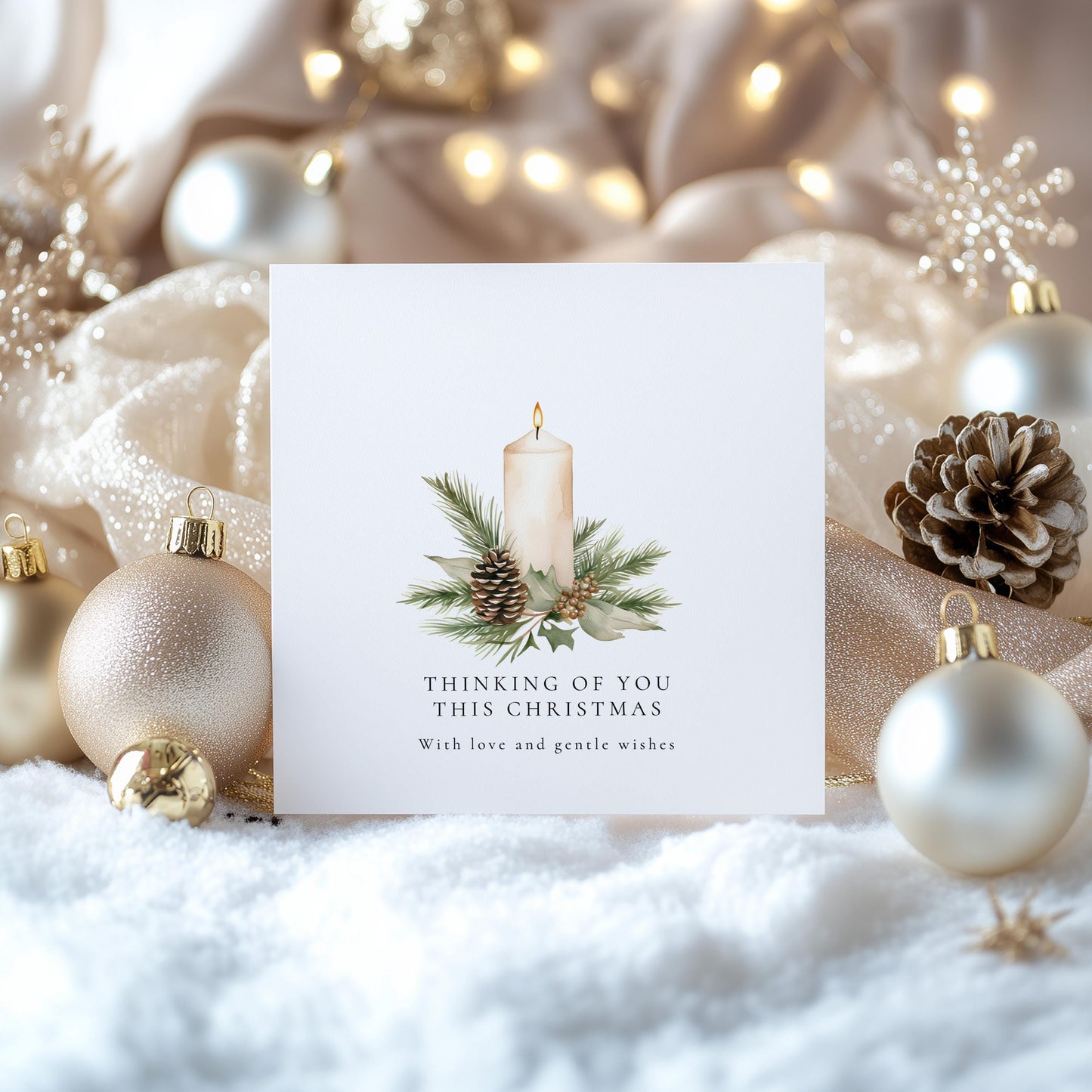 Thinking Of You Christmas Card – Personalised Matte Finish Holiday Greeting