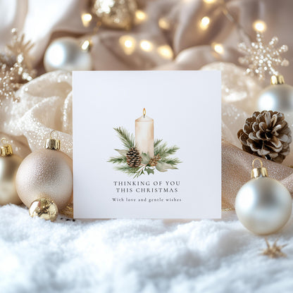 Thinking Of You Christmas Card – Personalised Matte Finish Holiday Greeting