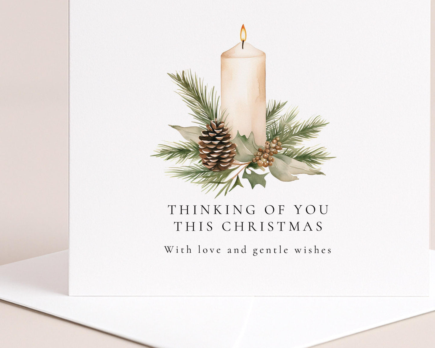 Thinking Of You Christmas Card – Personalised Matte Finish Holiday Greeting