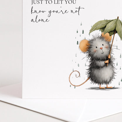Thinking of You Card - Cute Mouse Comfort Greeting Card With Matte Finish