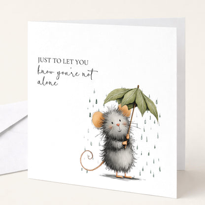 Thinking of You Card - Cute Mouse Comfort Greeting Card With Matte Finish